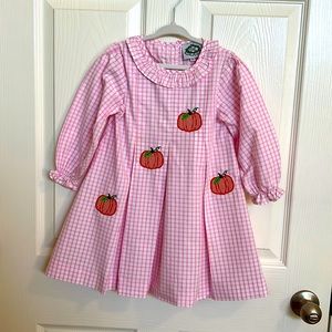 Cecil and Lou Pink Check Pumpkin Dress